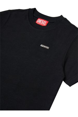 black cotton t-shirt DIESEL KIDS | J027710CATMK900